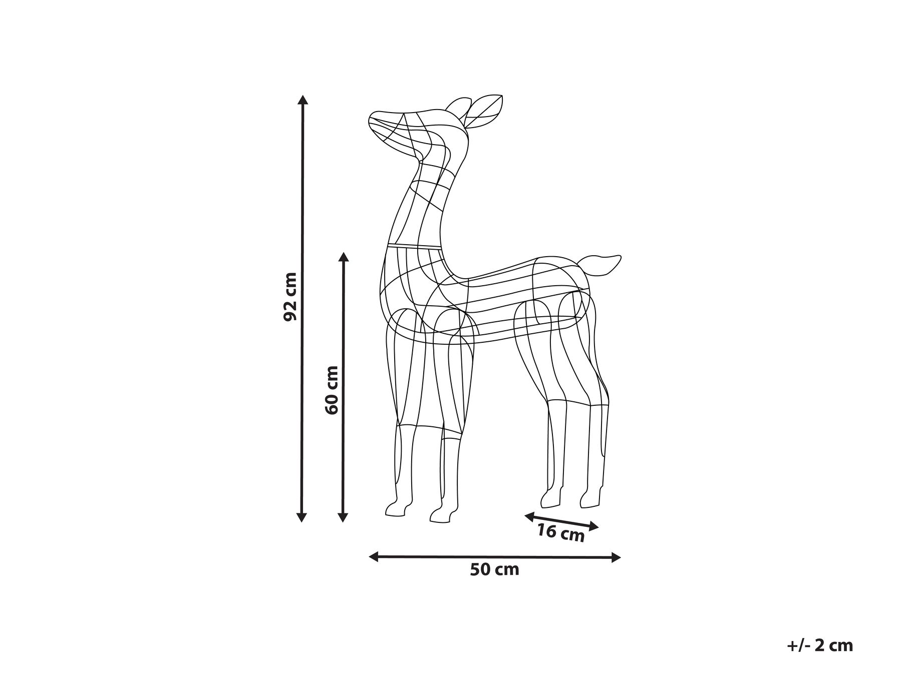 Outdoor LED Decoration Roe Deer 92 cm Silver HAFNIR_880682 Outdoor LED Decoration Roe Deer 92 cm Silver HAFNIR_880682