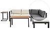 Garden Corner Sofa with Table 5 Seater MESSINA Grey/ Beige Left Hand
