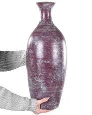 Wazon dekoracyjny KARDIA 57 cm Ceramika Brązowy_850335
