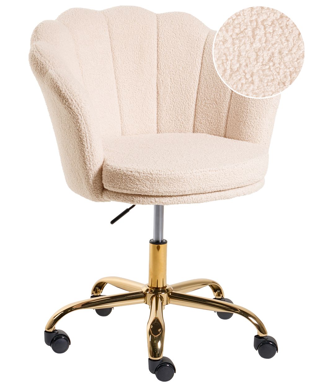Schreibtischstuhl MONTICELLO Bouclé Hellbeige