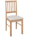  Set of 2 Wooden Dining Chairs Light Wood and Light Beige ORONO _926543