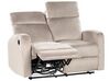 Velvet Electric Recliner Living Room Set Beige VERDAL_921687