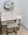 4 Drawers Dressing Table with LED Mirror and Stool White and Gold AUXON_926093