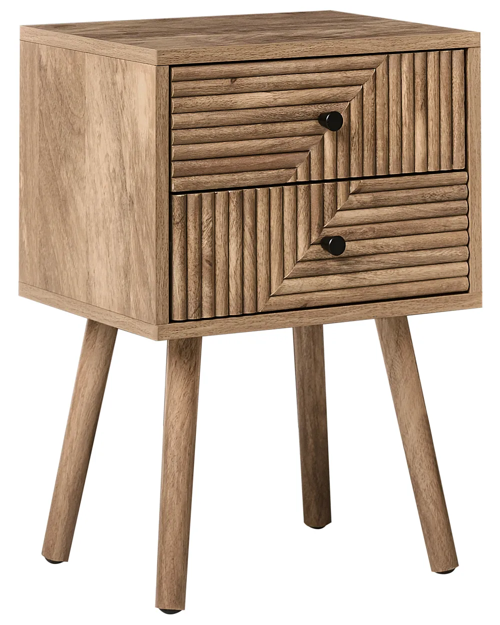2 Drawer Bedside Table RONGE Light Brown | Beliani.es