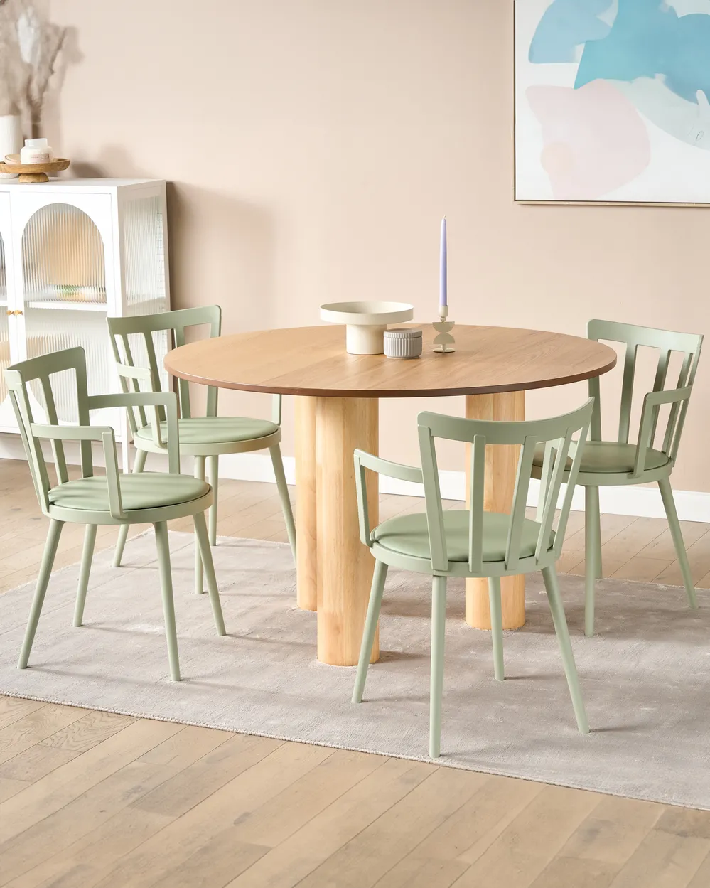 Set of 4 Dining Chairs MORILL Light Green