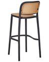 Set of 4 Bar Chairs Beige and Black PLOSE_935420