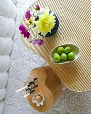 Set of 2 Coffee Tables SALANTI with Storage Rattan Natural_933304