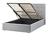 Ottoman Bed LORIENT Fabric Grey 120 x 200 cm (EU Small Double)