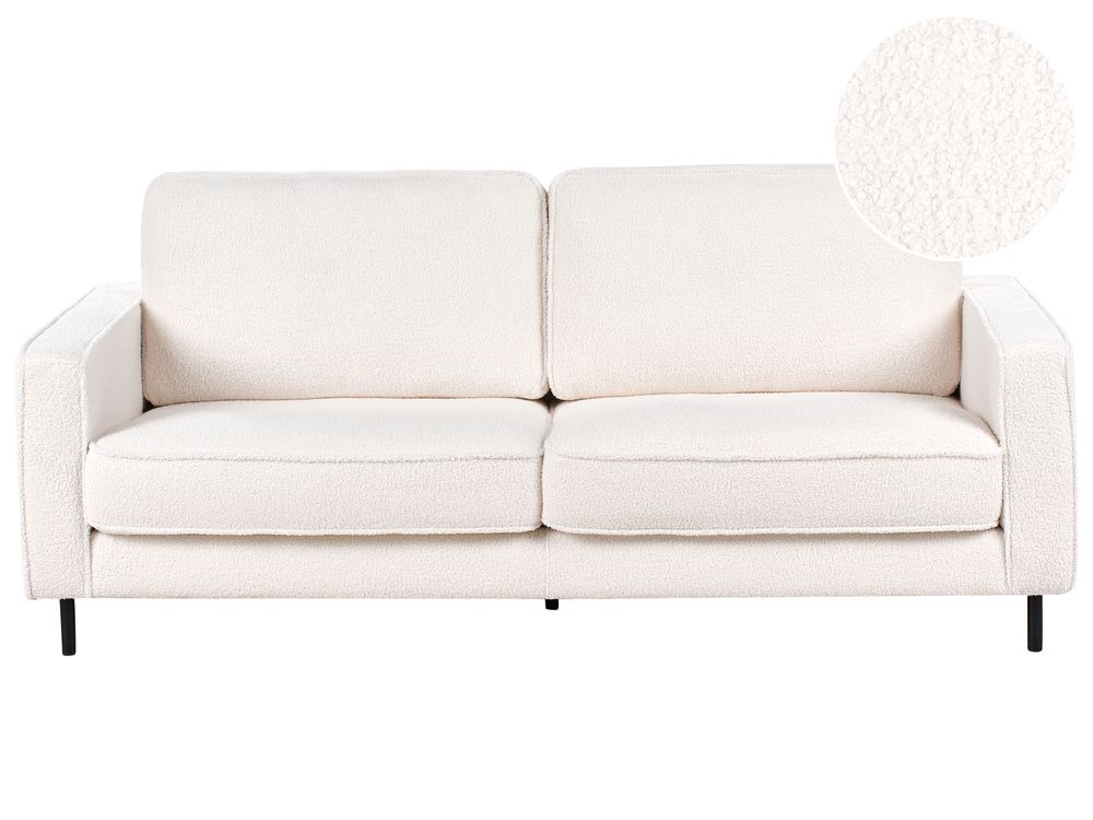 Sofa 3 Seater SAVALEN Boucle White