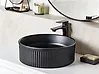 Countertop Basin GELDO ⌀ 370 mm Ceramic Black
