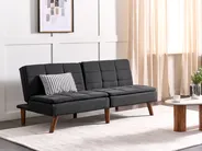 Sofa Bed 3 Seater RONNE Fabric Black_912319