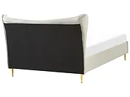Bett mit Lattenrost Samtstoff CHALEIX 140 x 200 cm Hellgrau_844539