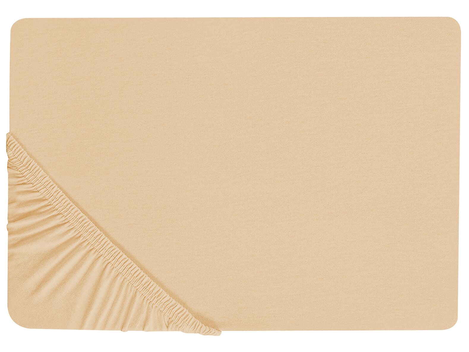 Cotton Fitted Sheet 140 x 200 cm Sand Beige JANBU_845943