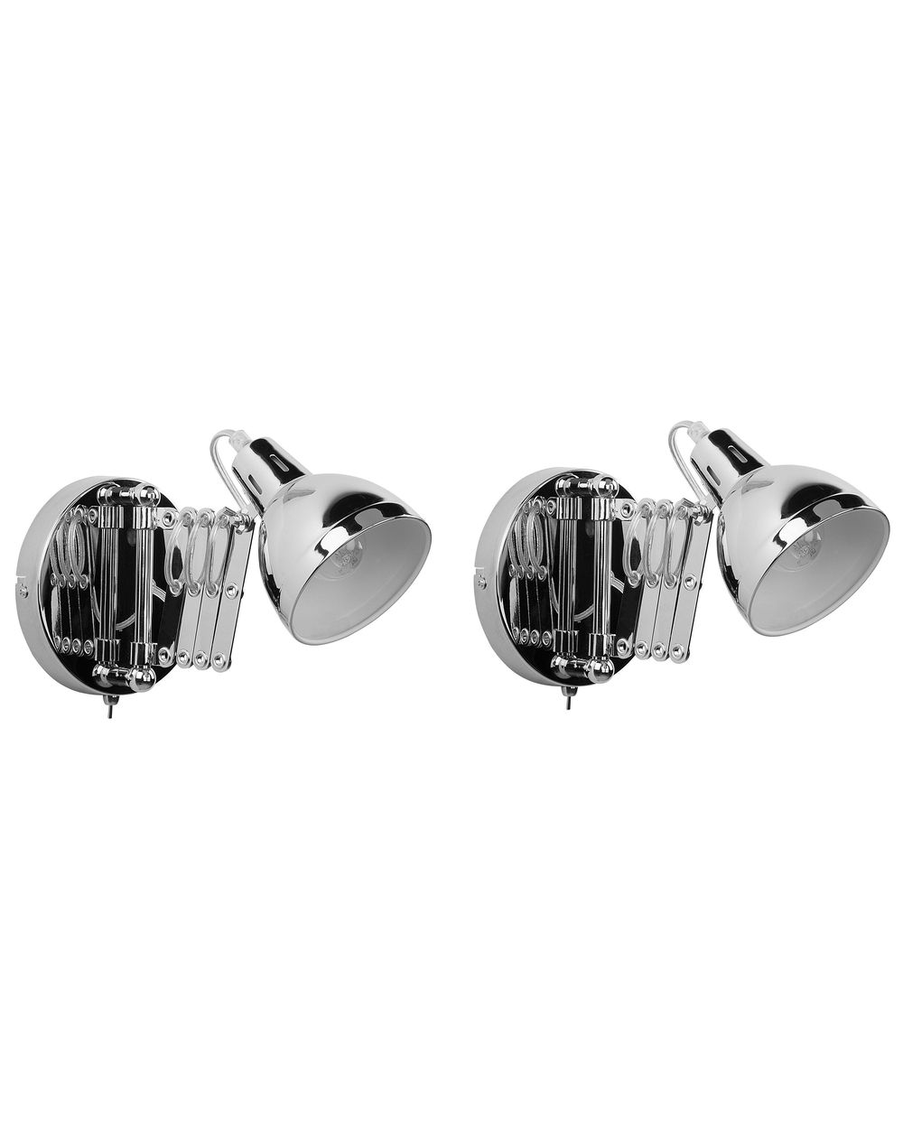 Set of 2 Wall Lamps HARRINGTON Adjustable Metal Silver
