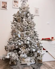 Ośnieżona sztuczna choinka świąteczna BASSIE 180 cm Biały_915688