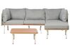 Lounge Set Aluminium weiß 3-Sitzer Auflagen grau SENISE_928127