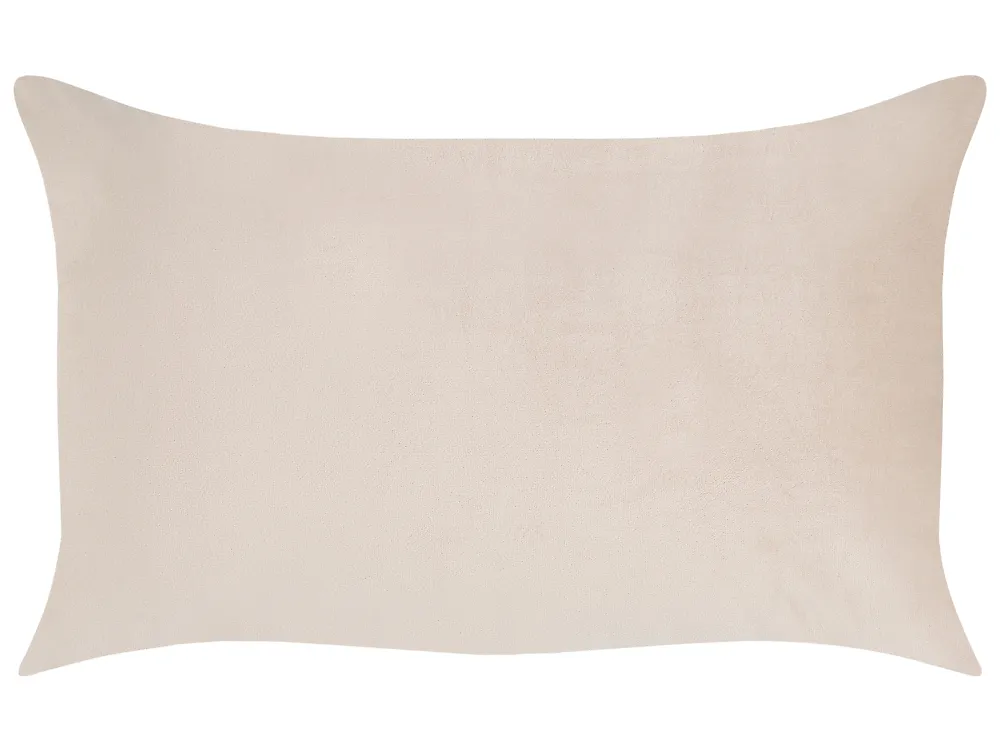 Set of 2 Decorative Cushions BELLE 30 x 50 cm Velvet Light Beige Solid_1168723