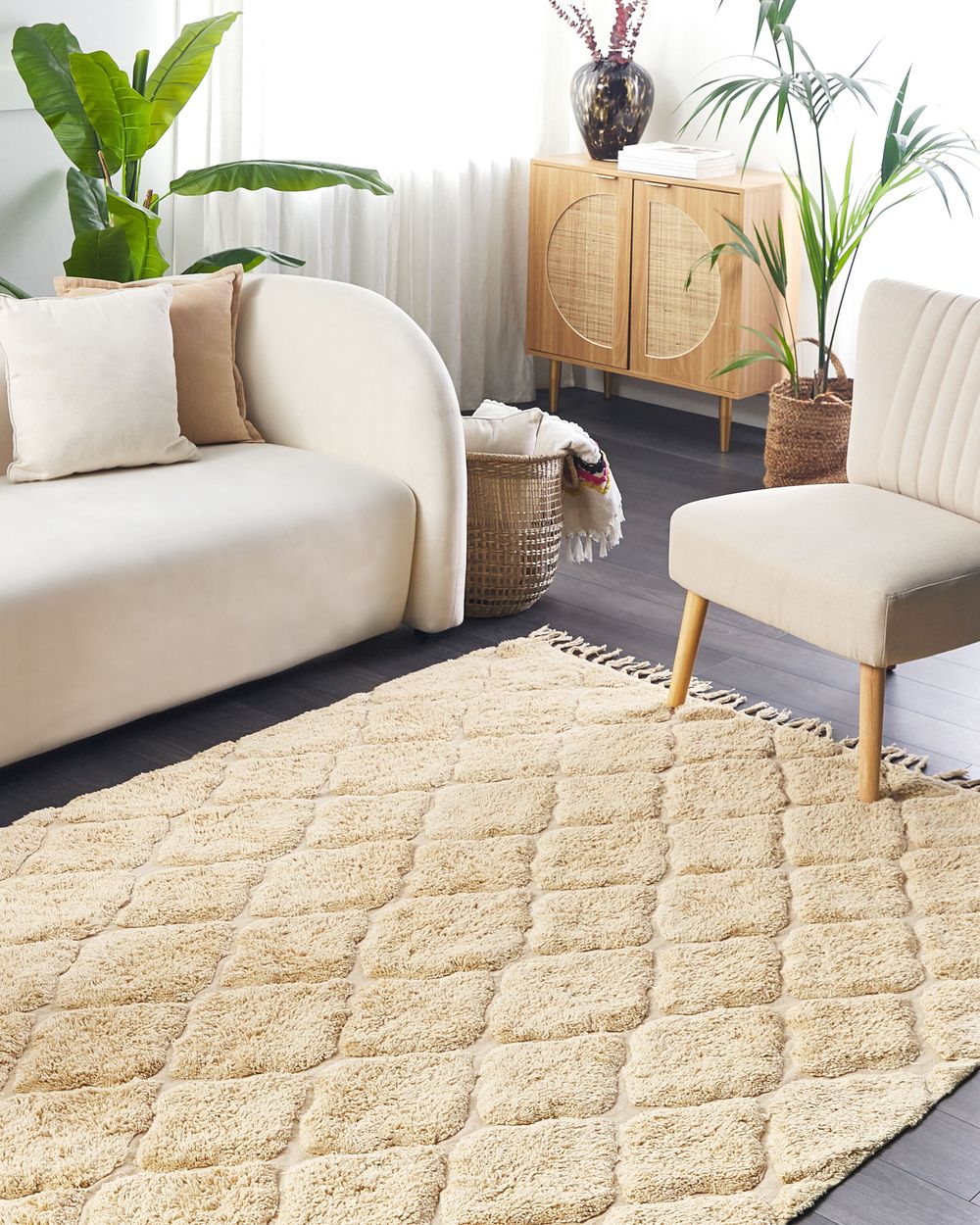 Tapis SANLIURFA Beige 160 x 230 cm Coton