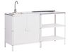 2 Piece Outdoor Kitchen Set with Sink VILAMA White Metal