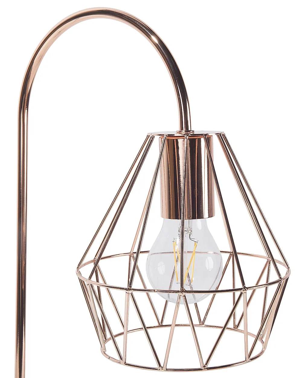 Beliani Tischlampe Im Industriedesign – Kupferfarben, E27 Fassung, 48 Cm Hoch, Mit Glühbirnen-Look