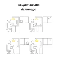 Lampa podłogowa LED MENSA Z czujnikiem ruchu Metal Czarny_850573