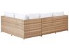 Lounge Set Rattan hellbraun 4-Sitzer linksseitig Auflagen cremeweiss AVOLA_929689