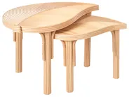 Zestaw 2 stolików kawowych PARALIA Rattan Naturalny_999443