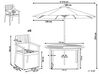 Zestaw ogrodowy drewniany stół i 6 krzeseł AGELLO/TOLVE z parasolem (12 opcji do wyboru)_924324