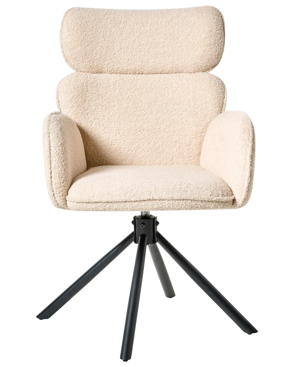 Dining Chair Swivel ALENE Boucle Light Beige_993226