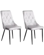Set of 2 Dining Chairs AVENIR Velvet Light Grey_995801