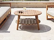 Garden Coffee Table MILZANO 80 cm 80 cm Acacia Wood Brown_1182814