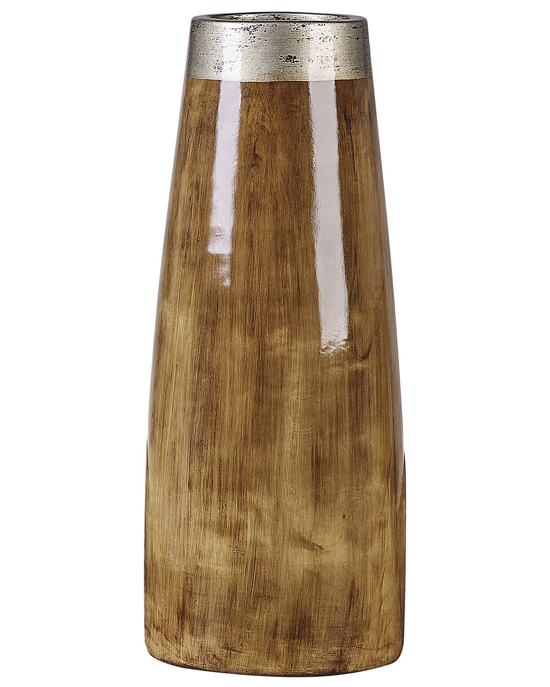 Dekorativní váza terakota 50 cm tmavé dřevo CYRENE_791528