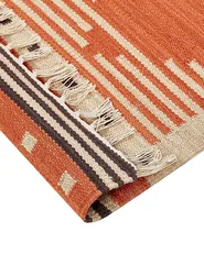 Dywan GAVAR Pomarańczowy 140 x 200 cm Kilim Bawełna_869203