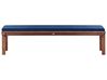 Panca da giardino con cuscino MONSANO 170 cm Legno d'eucalipto Blu