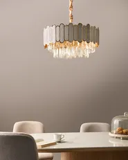 Chandelier AGUARICO Glass Brass_1006017
