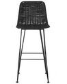 Zestaw 2 krzeseł barowych rattanowy czarny CASSITA_760413