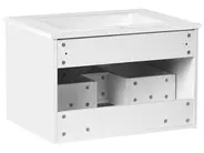 Wall Mounted Vanity Unit with Basin with Black Handle TILCARA White_1005977