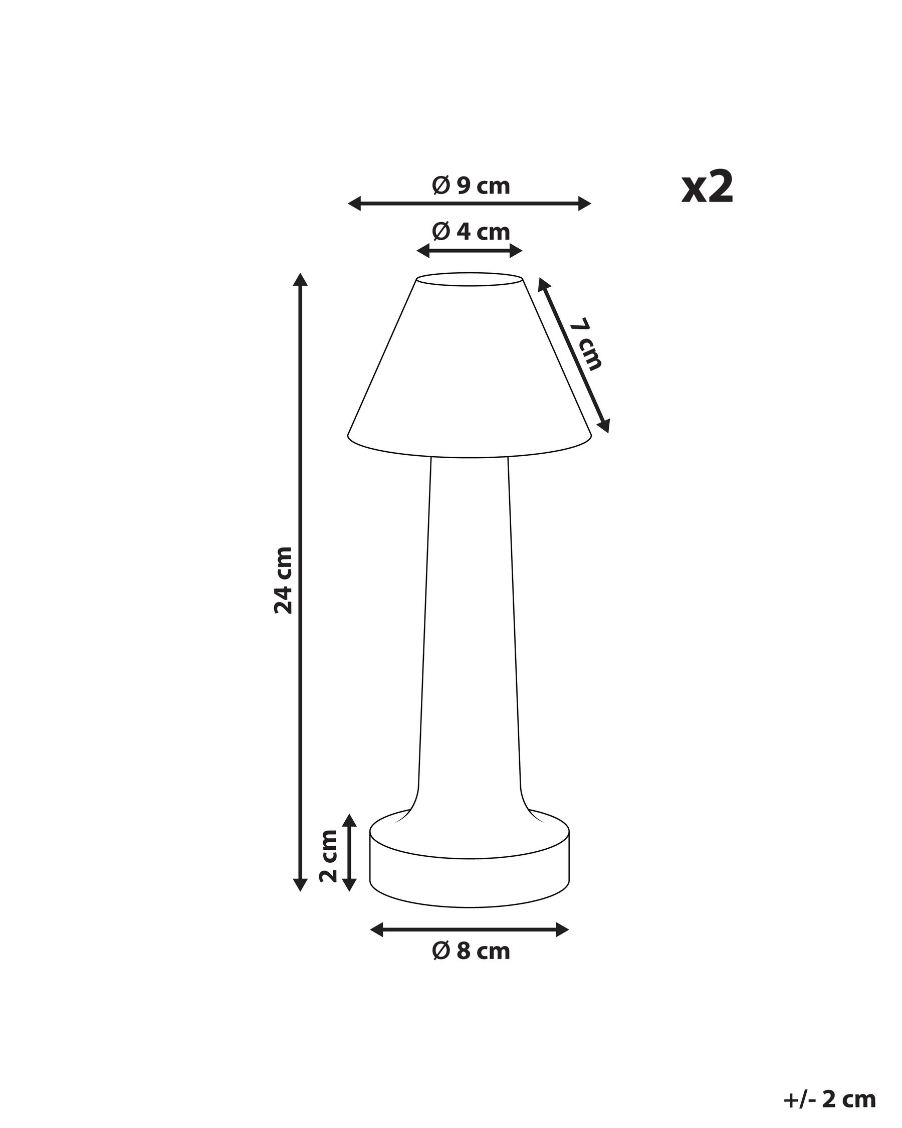 Set of 2 Wireless LED Table Lamp JOANES with Dimmer Metal Gold_940395