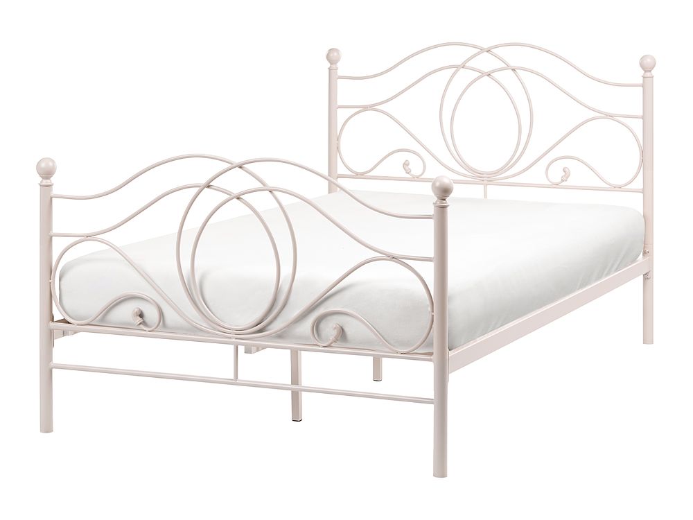 Lit avec sommier Métal LYRA 120 x 200 cm Beige clair