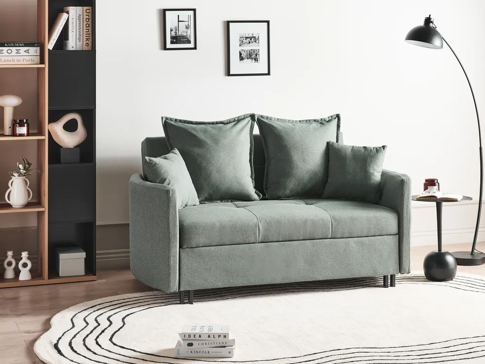 Sofa Bed 2 Seater HOVIN Fabric Green