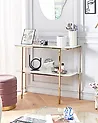 Console Table CALVERT Tempered Glass Marble/ Gold