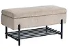 Banc à chaussures SOLVANG Tissu Taupe avec rangement