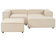 Modular Corner Sofa 2 Seater ARDAL with Ottoman Fabric Beige Left Hand_947801