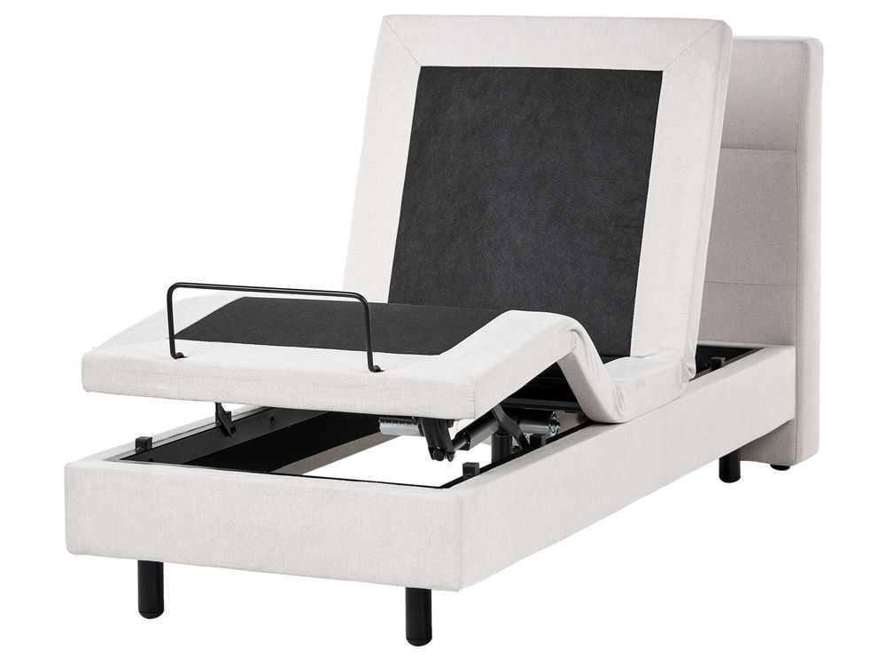 Polohovací postel Tkanina VICEROY 90 x 200 cm Světle béžová
