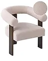 Armchair ILBRO Boucle Dark Brown/ Beige