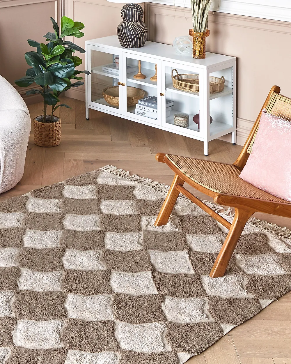 Tappeto SINOP Beige 140 x 200 cm Cotone_1178486