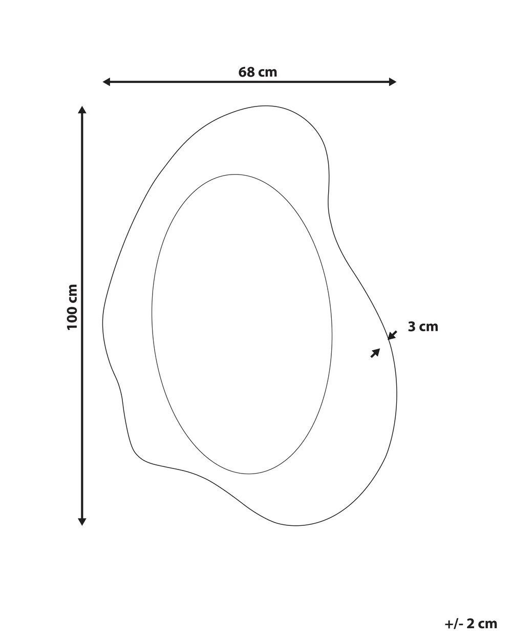 Lustro ścienne HOURTIN 68 cm 100 cm Drewno Brązowy_1003393