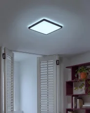 Lampa sufitowa LED TIVORA Z pilotem Ze ściemniaczem Czarny_1132981