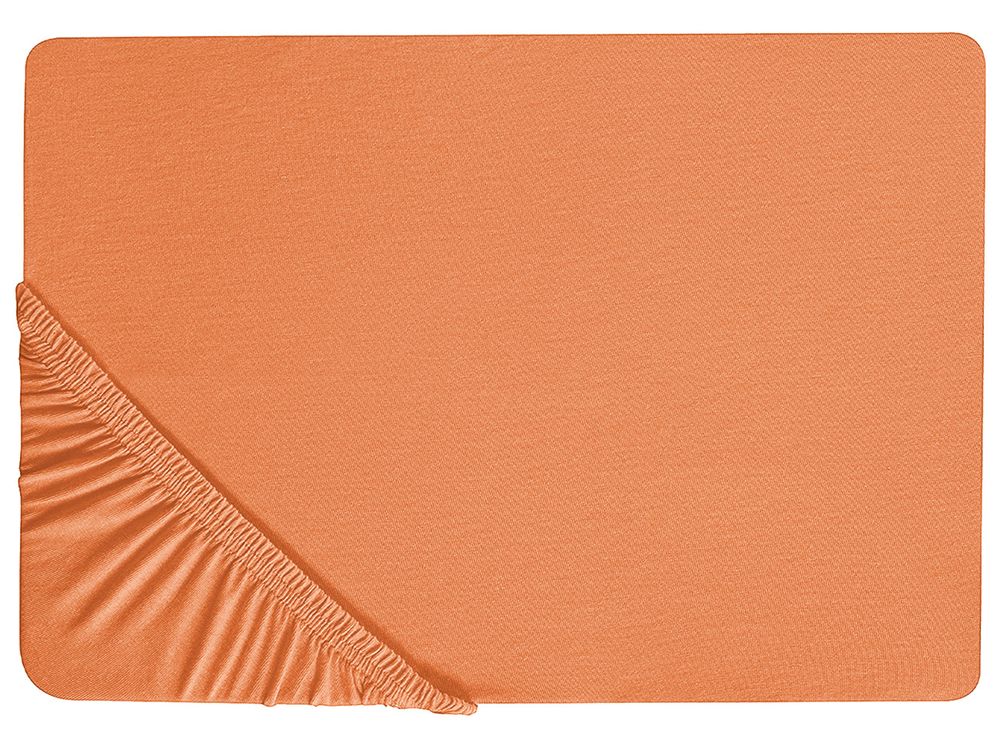 Prostěradlo s gumou JANBU 200 x 200 cm Bavlna Oranžová