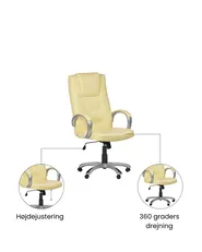 Massagestol med varme GRANDEUR Kunstlæder Beige_1071342